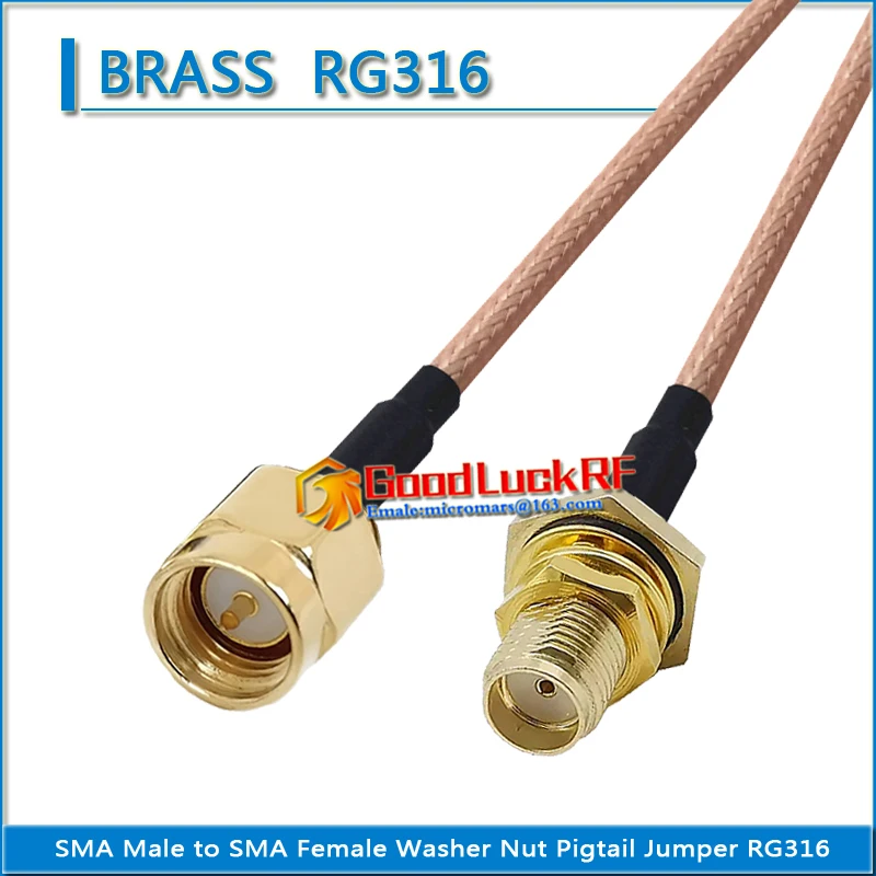 

High-quality SMA Male to SMA Female Waterproof Bulkhead Mount Washer Nut Pigtail Jumper RF RG316 extend Cable Low Loss