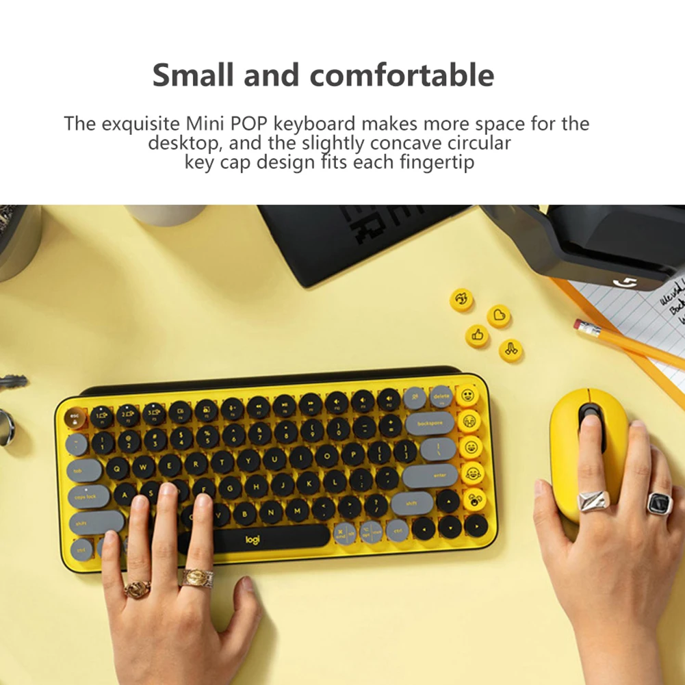 Imagem -03 - Logitech Teclas Pop Teclado Mecânico Portátil sem Fio Bluetooth Ttc 78 Teclas Teclado para Ipad Escritório Gaming Portátil