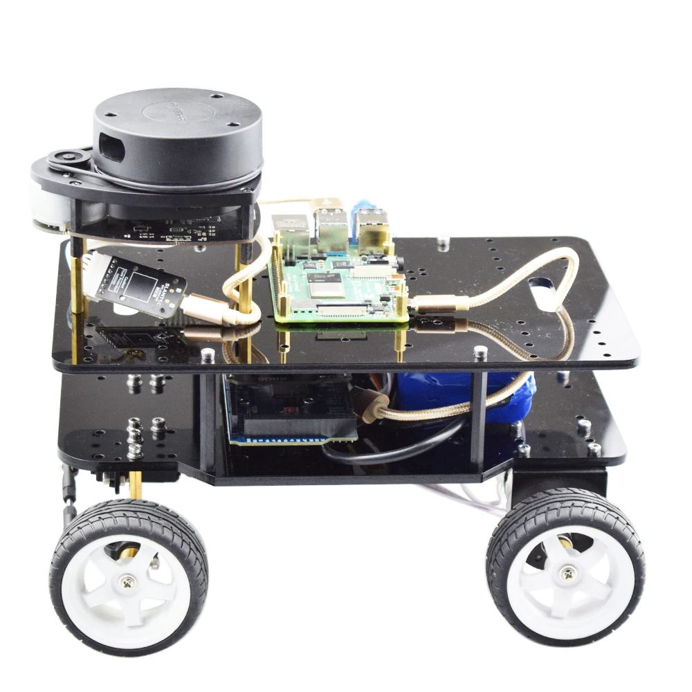 Kit de coche Robot de dirección ROS SLAM Ackerman con Lidar Raspberry PI para controlador Arduino/Stm32, proyecto de bricolaje, programa STEM,
