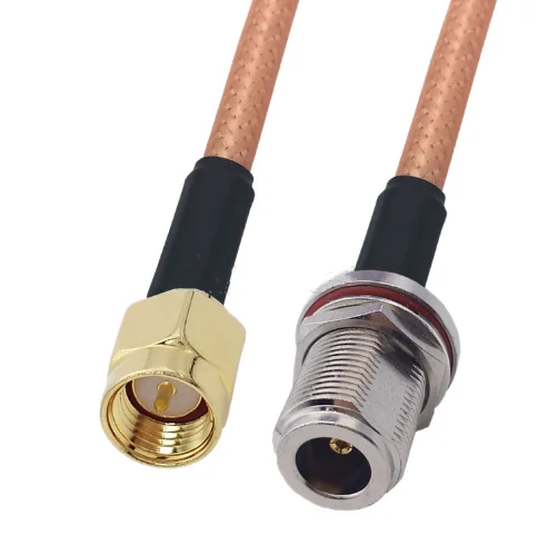 Cable SMA macho a N Hembra RG400, trenzado de cobre doble blindado, coaxial, de puente de baja pérdida, 50ohm