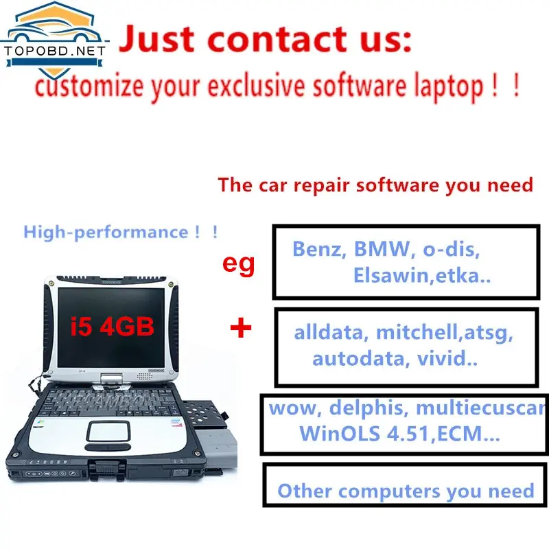 2021 High performance For Panasonic CF19 Laptop I5 CPU 4GB RAM HDD/SSD Toughbook CF-19 Laptop Win7 Win10 Used for MB Star C4 C5