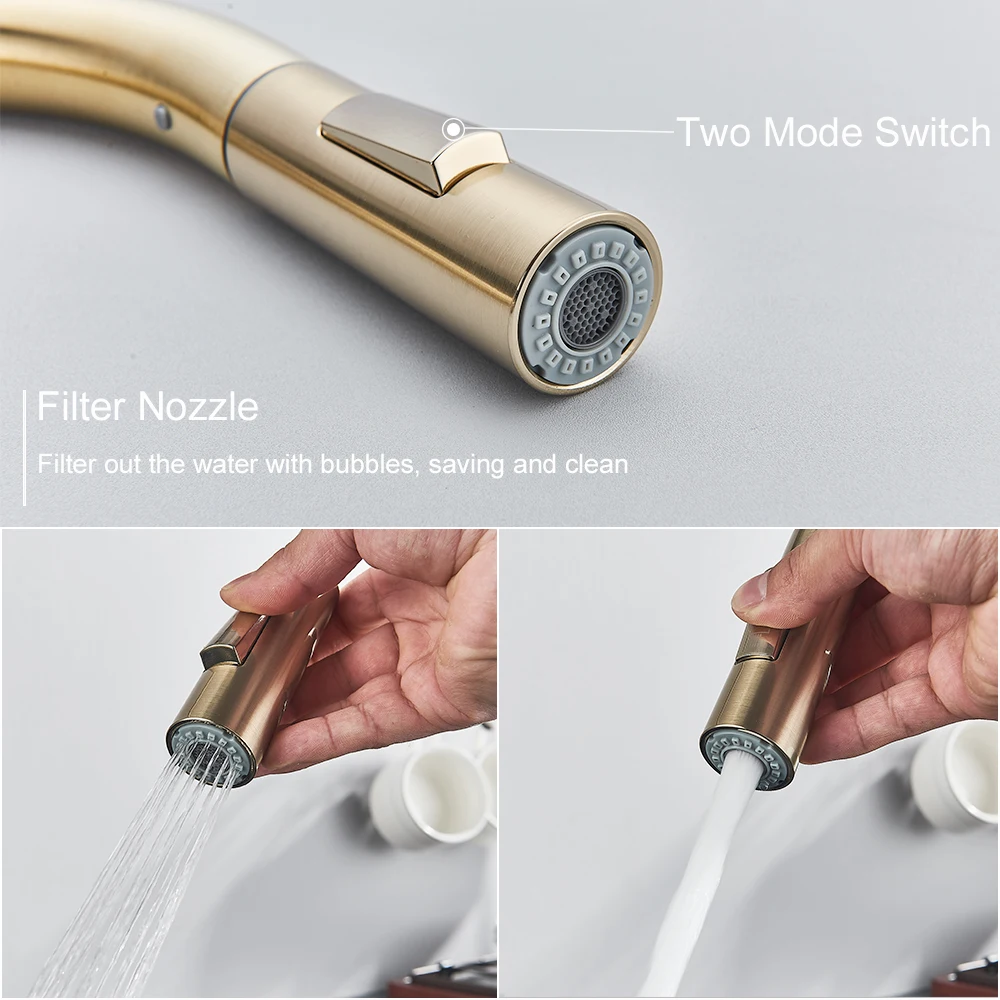 Pull Out Sensor Gold Kitchen Faucet  Sensitive Touch Control Faucet Mixer For Kitchen Touch Sensor Kitchen Mixer Tap