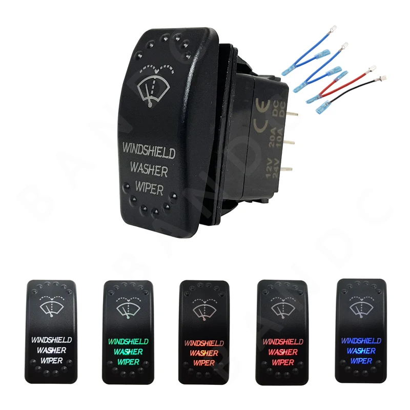 

WINDSHIELD WASHER WIPER Momentary Rocker Switch 7P (ON)-OFF-ON DPDT Switch for ARB Carling Narva RV 4x4 Accessories Washer Jet