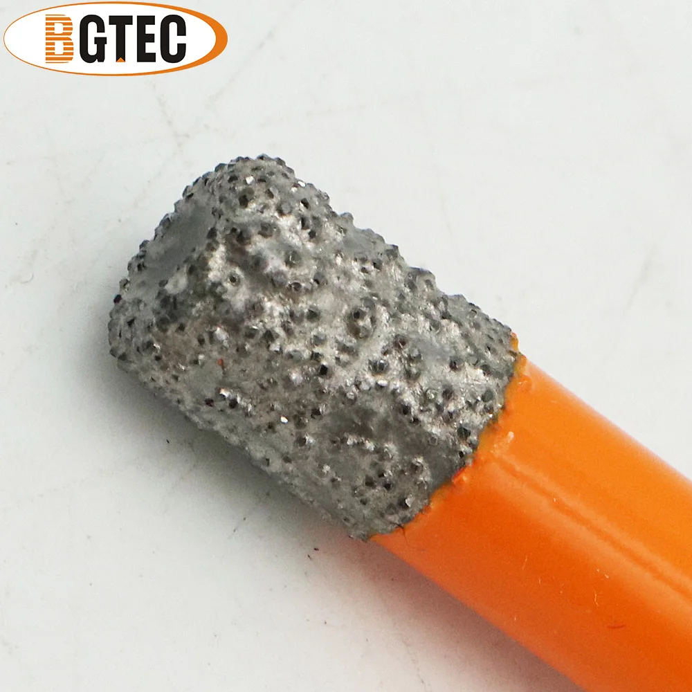 BGTEC 5 Buah Dia 8Mm Alat Bor Berlian Brazing Vakum Kering dengan Potongan Inti Bor Batang Bulat