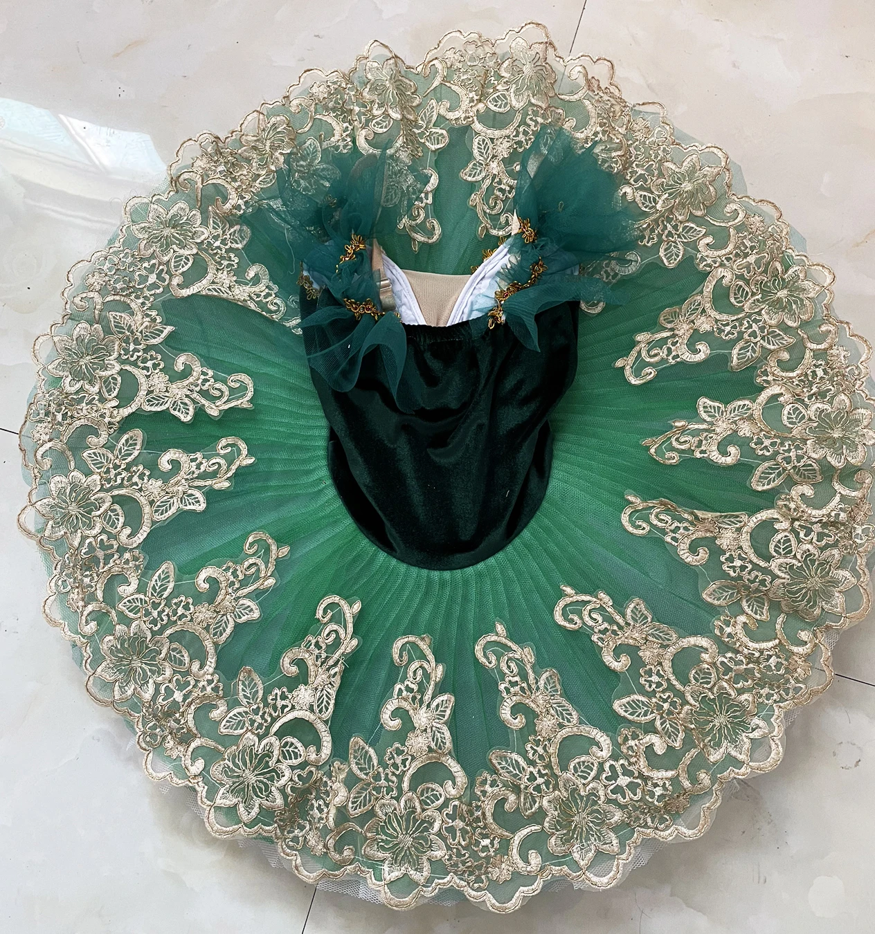 Tutu professionale di balletto per bambini verde bambini adulto Swan Lake Pancake Tutu donna ragazza Ballerina costumi danza Tutu balletto