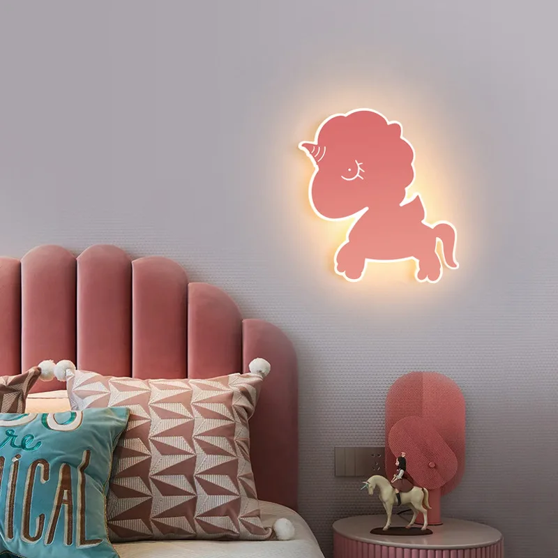 

Children's Room Bedside Wall Lamp Modern Minimalist Lamps and Lanterns Cute Cartoon Boys and Girls Bedroom Decorative Lights