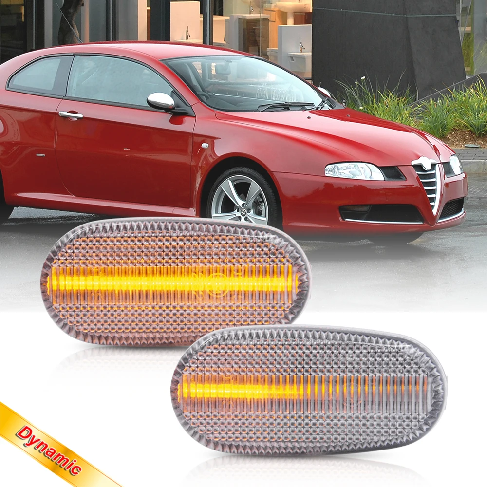 

Sequential Led Side Marker Indicator Light For Alfa Romeo 147 GT MiTo FIAT Bravo II Hatchback Amber Turn Signal Blinkers Lamp