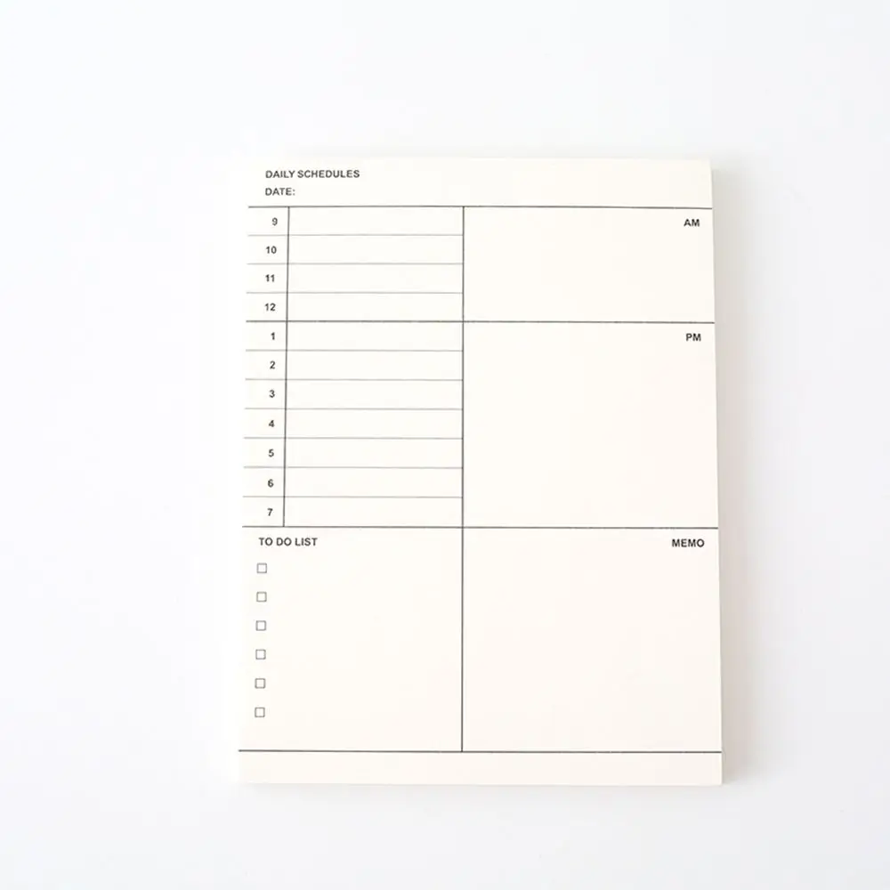 

50 листов Список дел Планировщик ежемесячного дня Планирование Разрывной блокнот с расписанием времени Блокнот