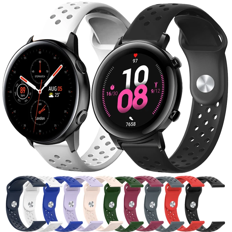 New 2023 20mm 22mm Silicone Strap for Samsung Galaxy Watch 5 4 45mm 46mm 42mm For Samsung Active 2 40mm 44mm Replacement Bands