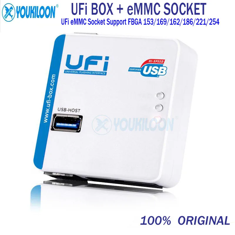 NEW  UFI Box And Adapter With eMMC Socket Support eMMC FBGA153/169/162/186/221/254