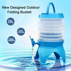 Outdoor Camping Folding Water Bucket Foldable Storage Box Collapsible Water Bag Container with Tap Portable Water Bag