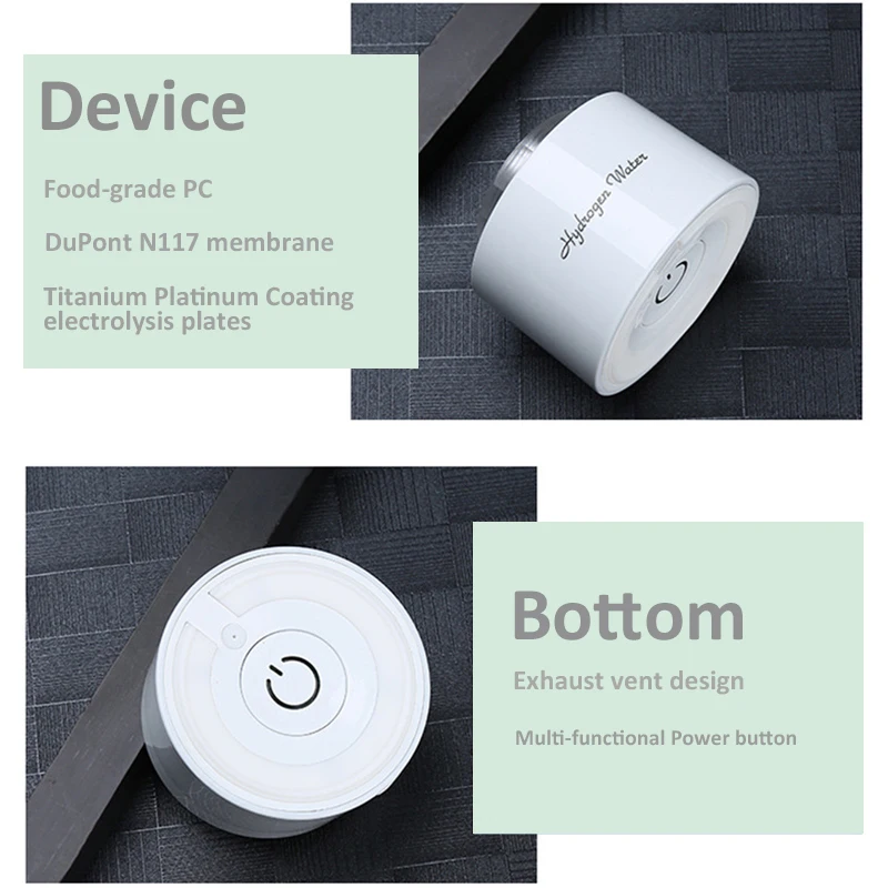 Originele Rich Waterstof Water Fles Hoge H2 Cup Generator Spe Elektrolyse Waterstof Maker Water Ionisator Kolf Met Inhalator Kit