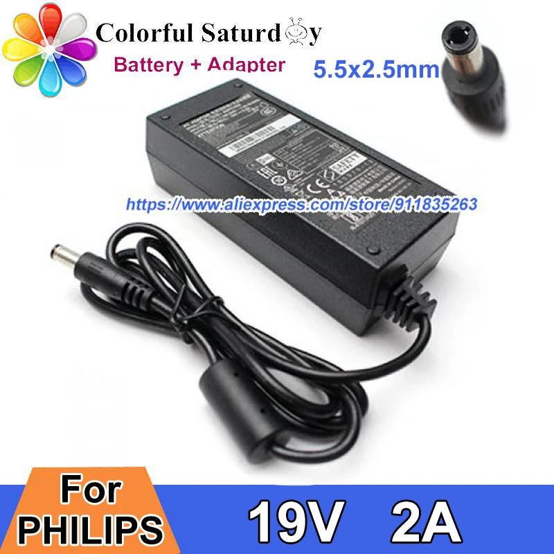 

ADPC1938EX ADPC1936 AC Adapter 19V 2A For BENQ 247E6QDAD/75 GW2406-T For HP 2011X MONITOR For ACER ES1-571 247ESQ 276E7Q GW2406