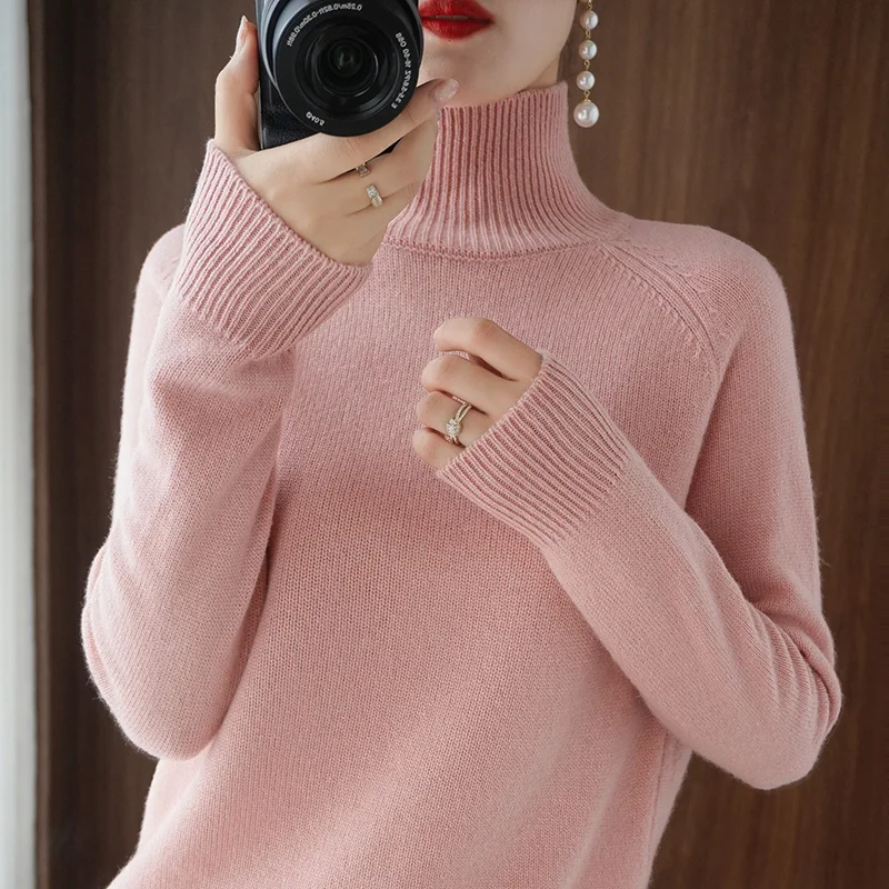 DY Turtleneck Cashmere sweater women winter cashmere jumpers knit female long sleeve thick loose pullover