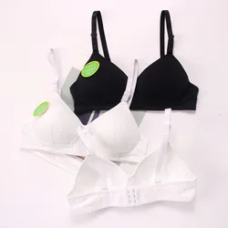 wireless pure cotton training bra for teen girls kid solid yoga sport underwear for teenager thin cup bra top