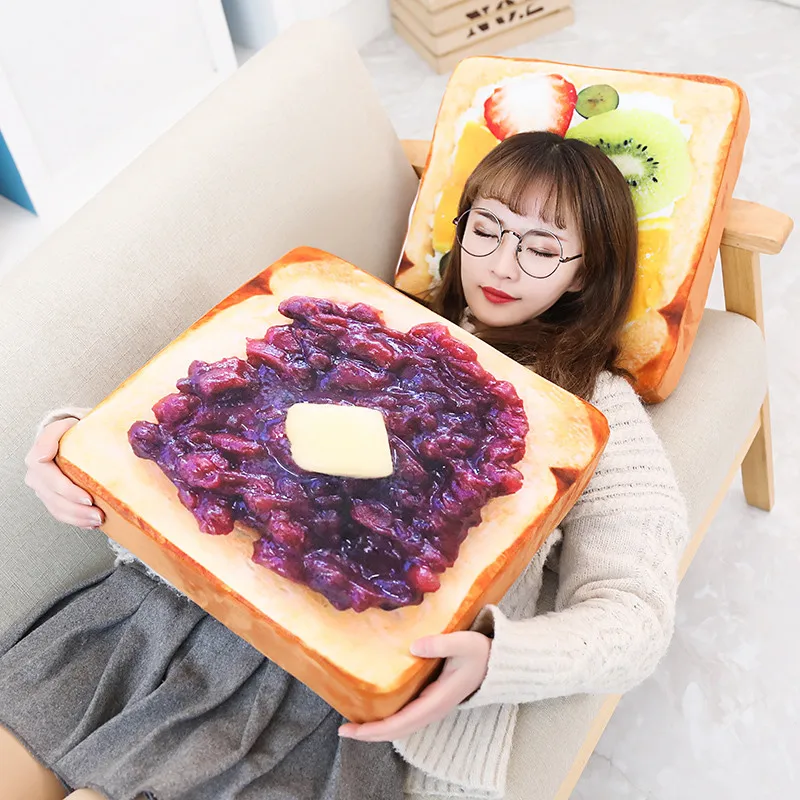 

1 Piece 40cm Creative Simulation Toast Bread Cushion Plush Toys Stuffed Pillow Realistic Food Funny Gift