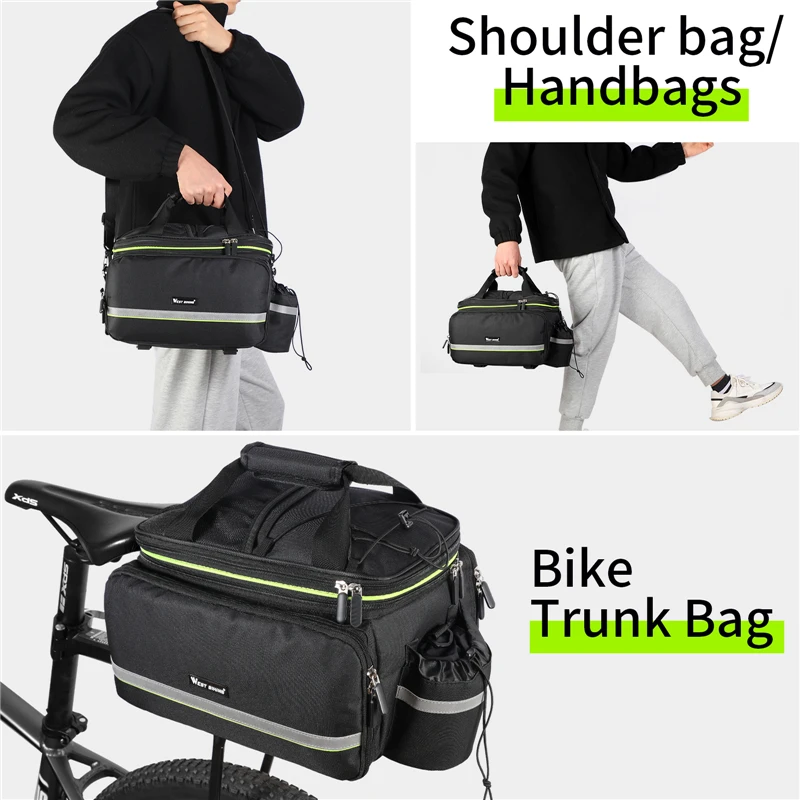 WEST BIKING-bolsa impermeable para SILLÍN de bicicleta, bolsa 3 en 1 para maletero de montaña y carretera, gran capacidad, 20L