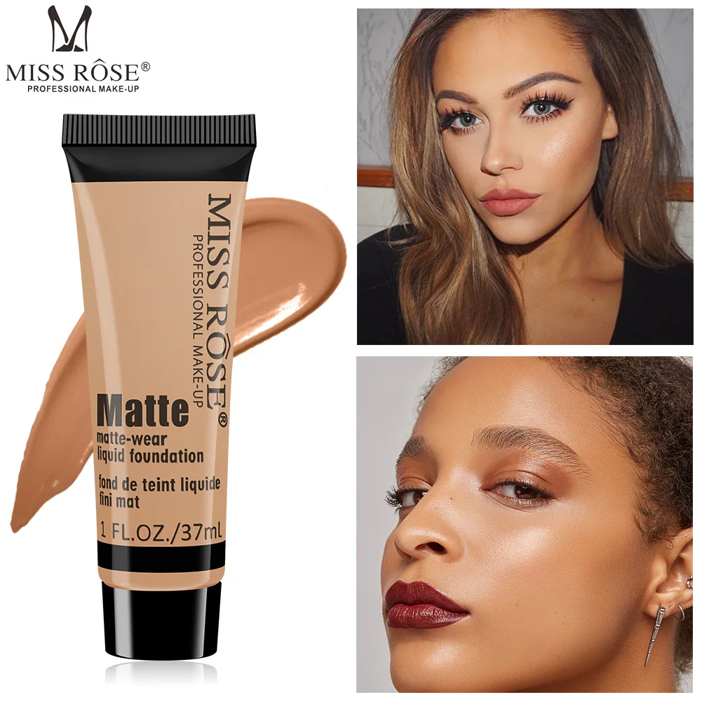 Hot Sale Matte Waterproof Concealment Oil Control Foundation Cream Refreshing Lasting Facial Cleaning Powder Base Liquid Female