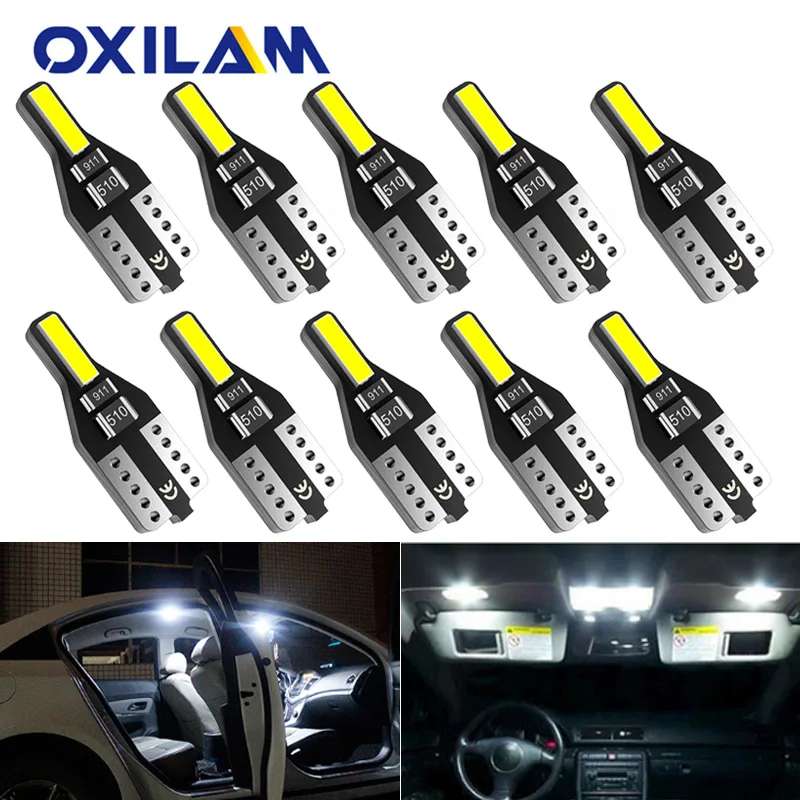 10x W5W T10 LED Car Lights for Lada Granta Vesta Kalina Niva Renault Duster Megane Auto Interior Light Dome Trunk Parking Lights