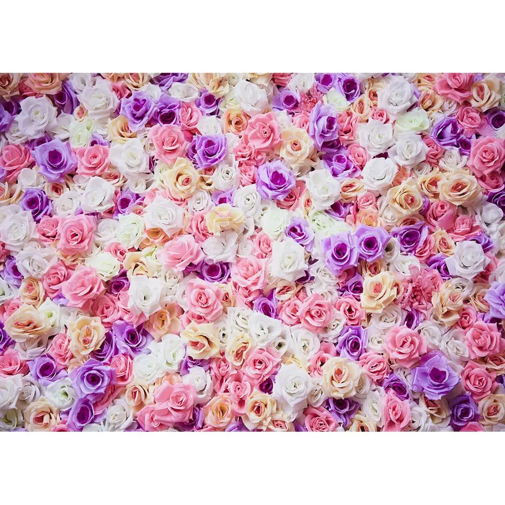 Flowers Photo Backdrop Computer Printed Background for Children Baby Shower Wedding Valentines Day Photophone Photography Props