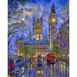 Painting By Numbers Beautiful Diy London Big Ben Oil Paint Acrylic Paint By Number Landscape Coloring Picture For Home Decor Art