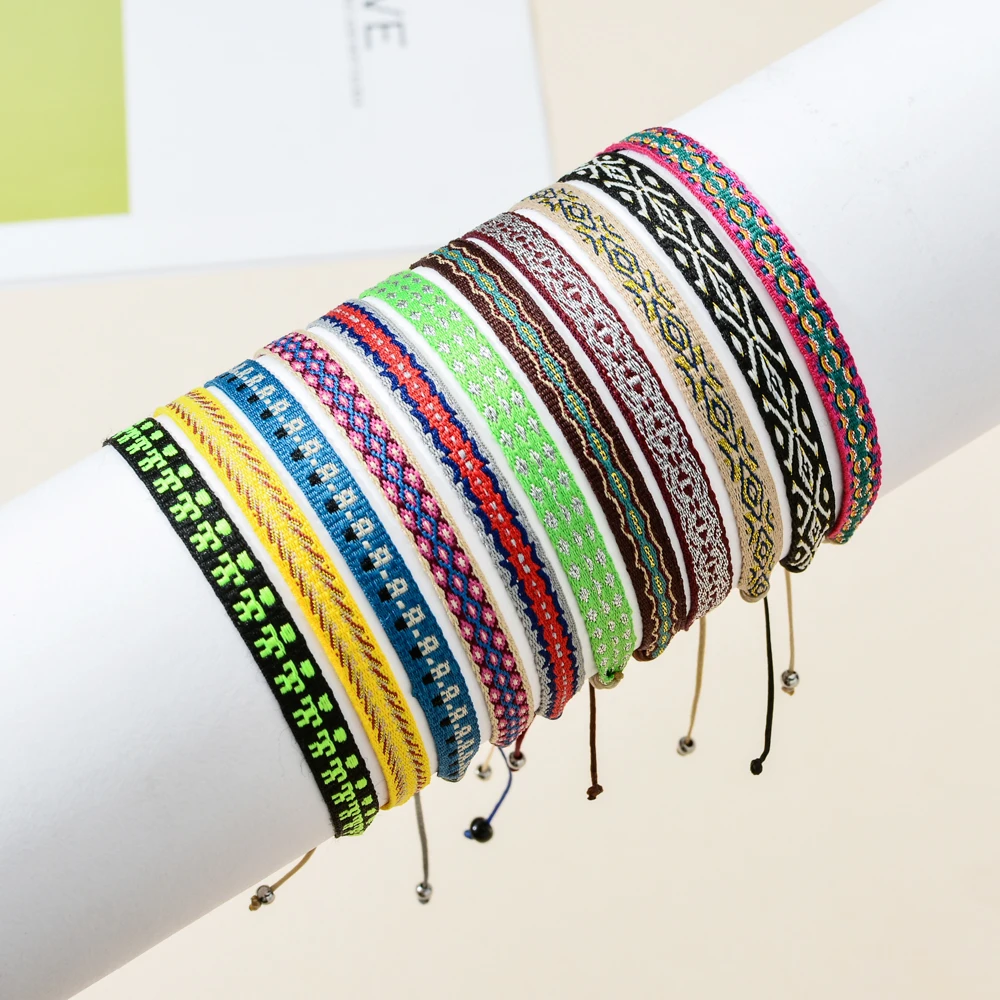 ZMZY Weave New Boho Handmade Braided Bracelets For Women Pattern Adjustable Rope Bracelet Vintage Colombia Wayuu Jewelry