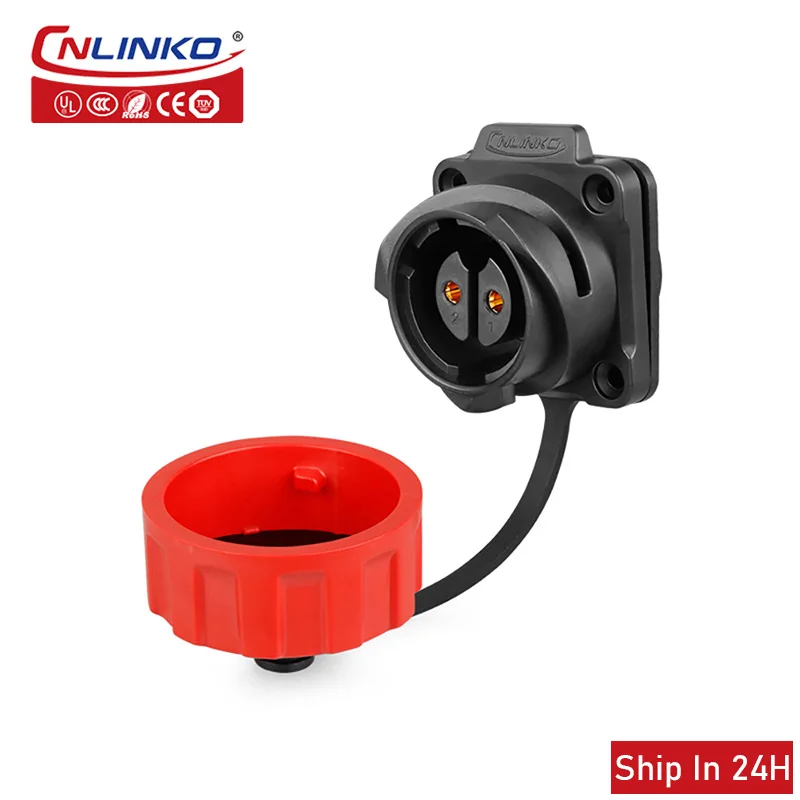 Cnlinko YM24 M24 IP67 Waterproof 4pin 10A Electrical Line Plug Socket Cable Connector for New Energy Marin Solar Photovoltaic