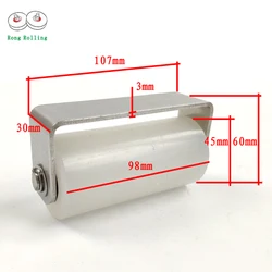 Length 100mm total height 60mm nylon roller plastic bearing clip wheel limit wheel sliding door nylon wheel bearing pulley