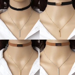 SUMENG 2024 New Fashion Black Velvet Choker Necklace Chain Bar Chokers  For Women Collares Jewelry Gifts