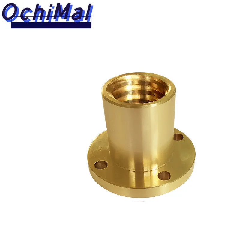 Tornillo de plomo T8, tuerca de cobre trapezoidal, soporte de tuerca de cobre, brida, paso a paso, tornillo de guía del Motor CNC3D, piezas de impresora, tuerca de latón