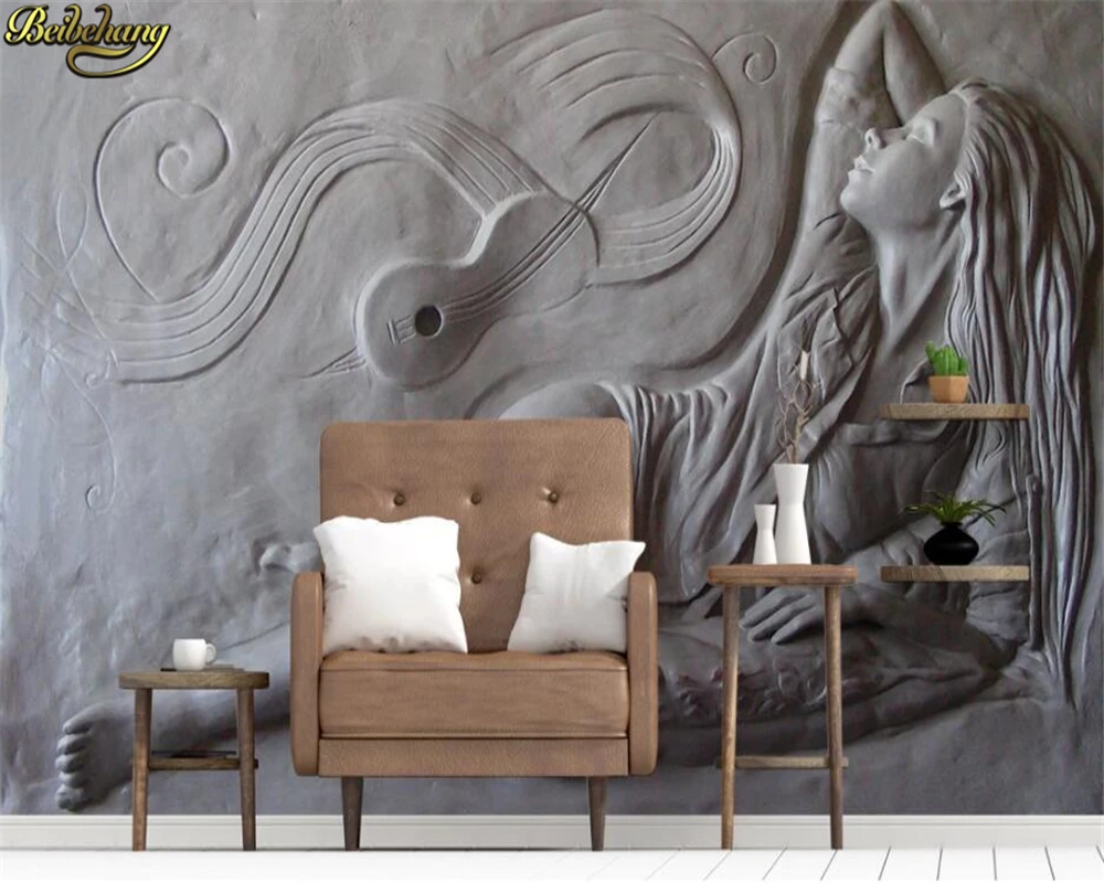 

beibehang Custom wall paper mural 3D stereo relief beauty music background wall painting papel de parede 3d wallpaper