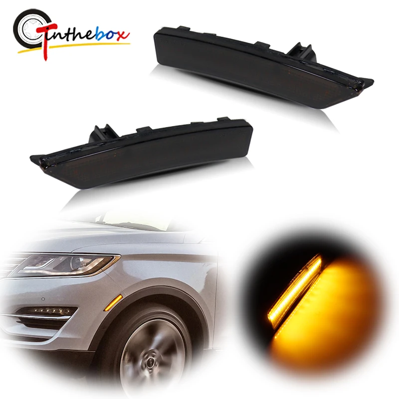 

2pcs Plug & Play Canbus Amber LED Car Front Fender Side Marker Indicator Light Turn Signal Light For 2015-2019 Lincoln MKC