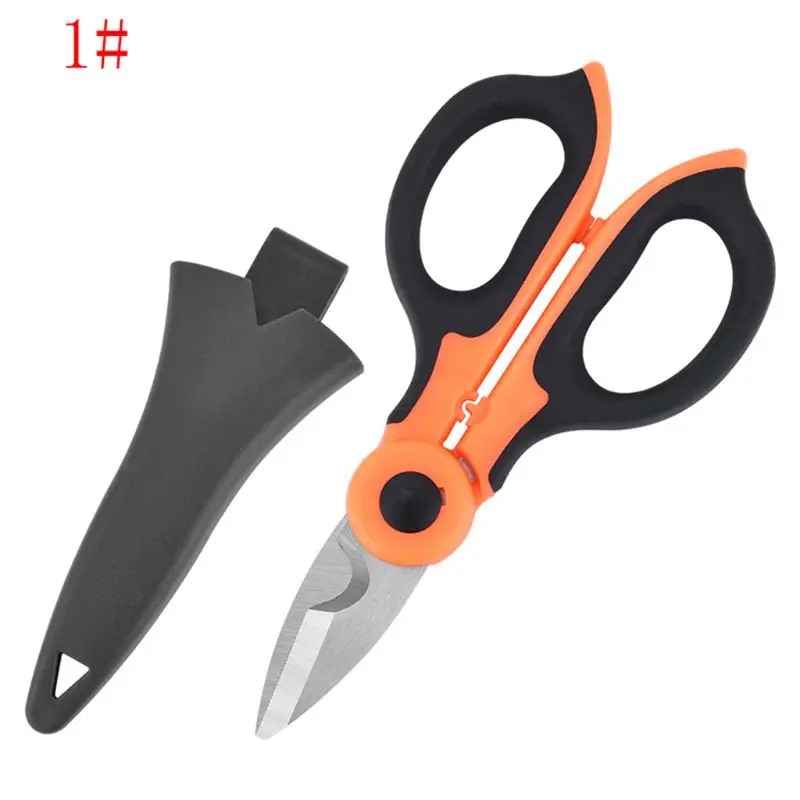 Electrician Scissors High Carbon Steel Scissors Rubber Handle Comfortable Cutting Tool for Fabrics Linings Paper Cables