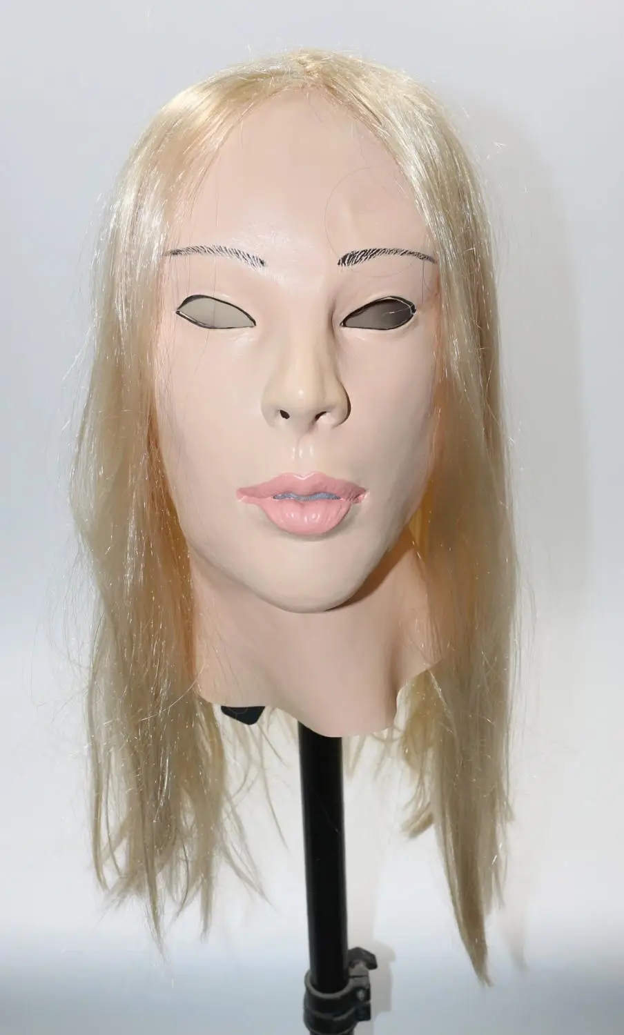 Realistic Female Latex Mask Human Overhead Mask Party Cosplay Sexy Costume Woman Face Crossdressing