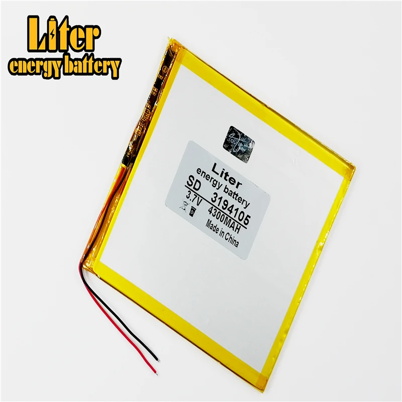 

3194105 3.7V 4300mAh 3095105 Rechargeable Li-Polymer Li-ion Battery For Tablet PC V820W 16G 32G v80 plus DVD