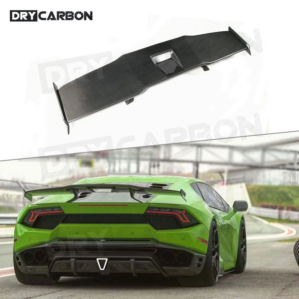 

Car Rear Spoiler Racing GT Wings Fit for Lamborghini Huracan LP580 LP610 2014-2018 Dry Carbon Fiber S Style Spoiler