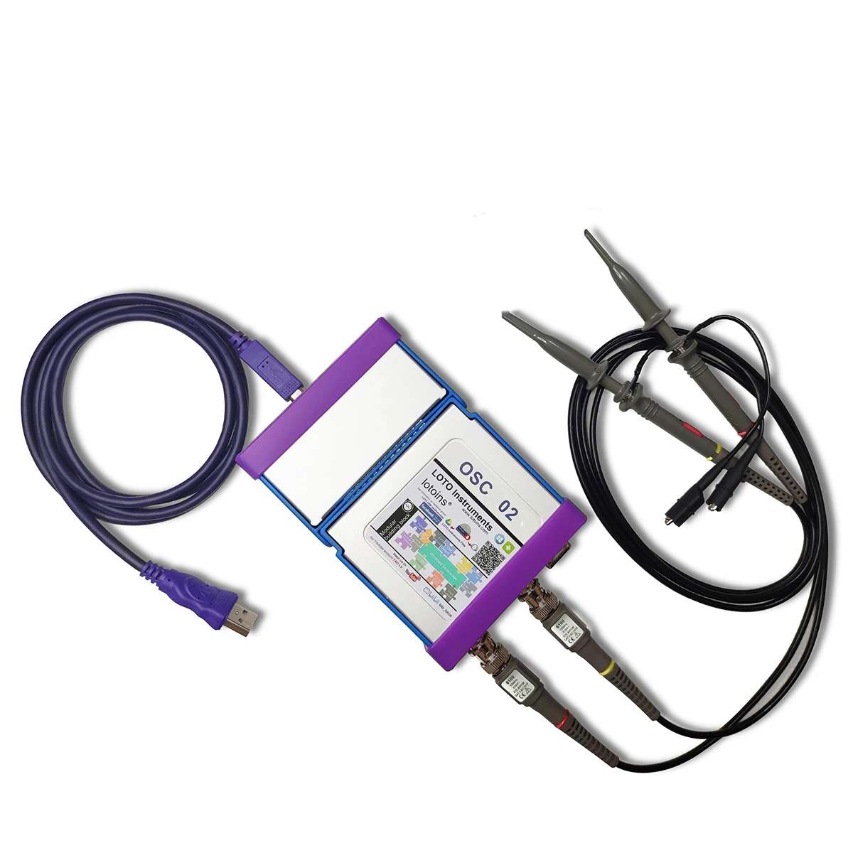 Oscyloskop LOTO USB/PC OSC802, 80MS/s, BW 25MHz, 2-kanałowy / Rozdzielczość pionowa 8~13 bitów / Dekodowanie protokołów, FFT, FIR
