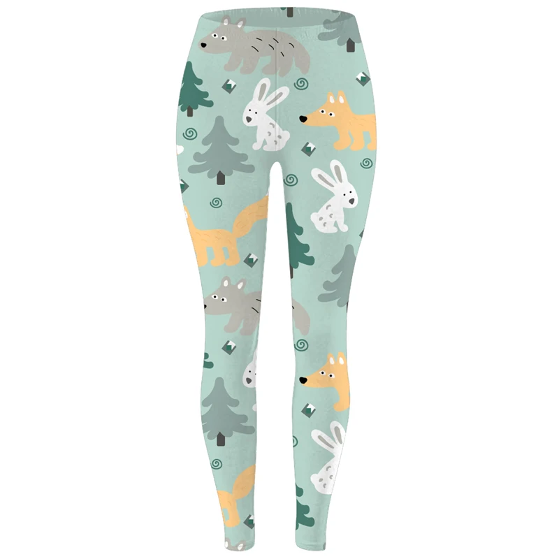 Donne animale gatto tigre cane ape dinosauro Legging stampa Leggins Fitness 80s femminile estetico sottile vita alta Plus Size pantaloni morbidi