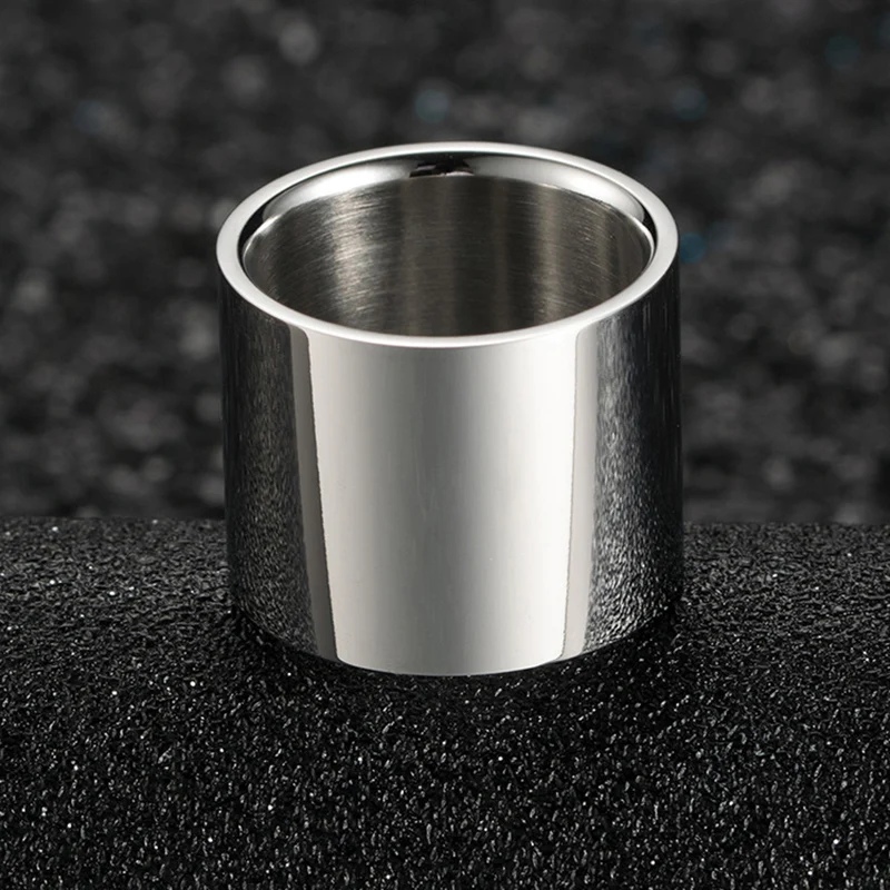 Fashion High Polished Long Tube Stainless Steel Wide Ring For Men Rose Gold/Black/Gold/Silver Color Big Ring