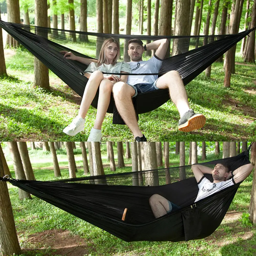 

Camping Jungle Outdoor Swing Hammock Fast Open Mosquito Net Sleeping Hanging Bed