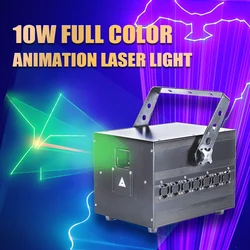 Proiettore Laser per animazione a colori RGB illuminazione DJ con luce Laser SD ILDA 10W per banda Stage Club