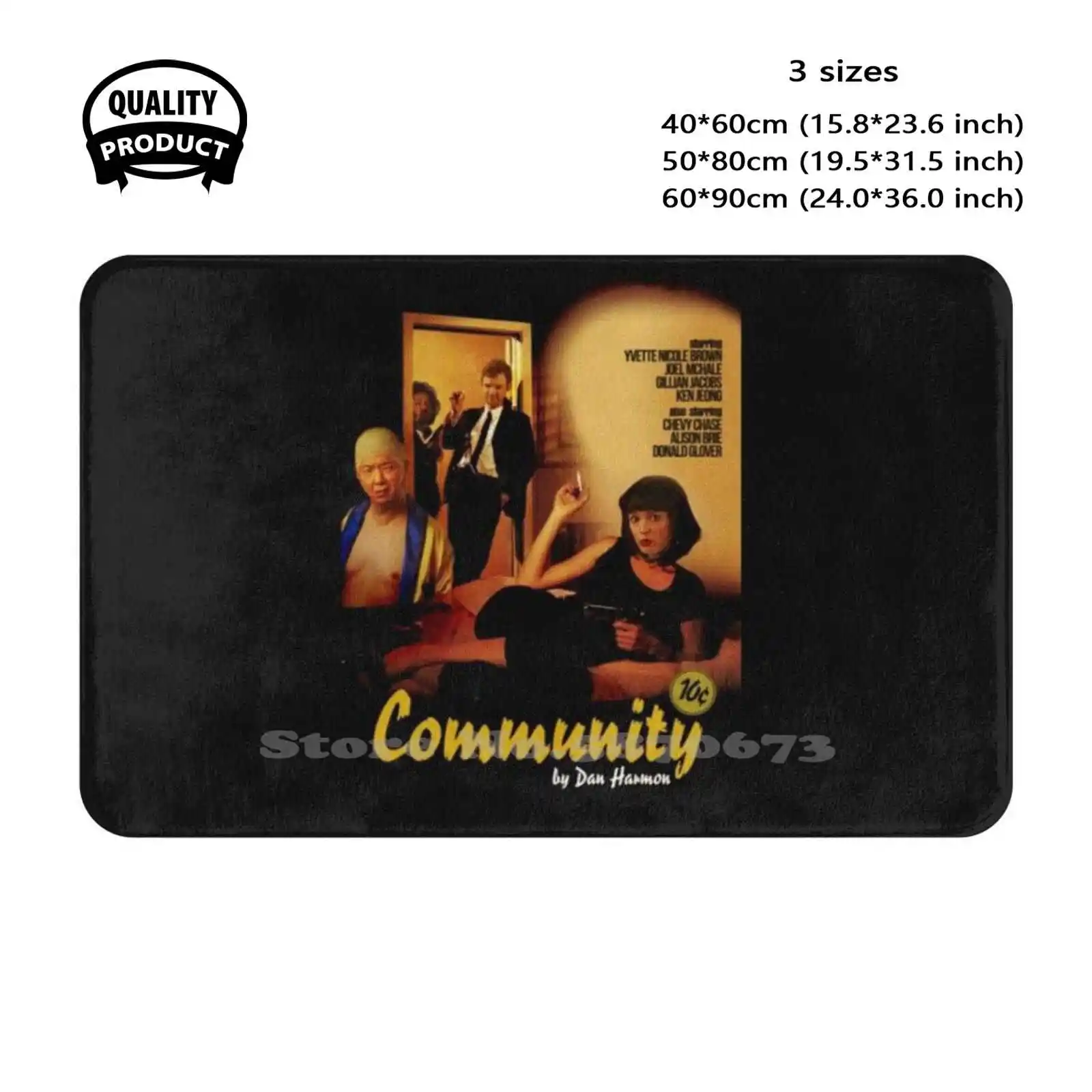 Community Pulp Fiction Soft Cushion Home Carpet Door Mat Car Rug Community Leonard Greendale Jeff Britta Annie Troy And Abed In