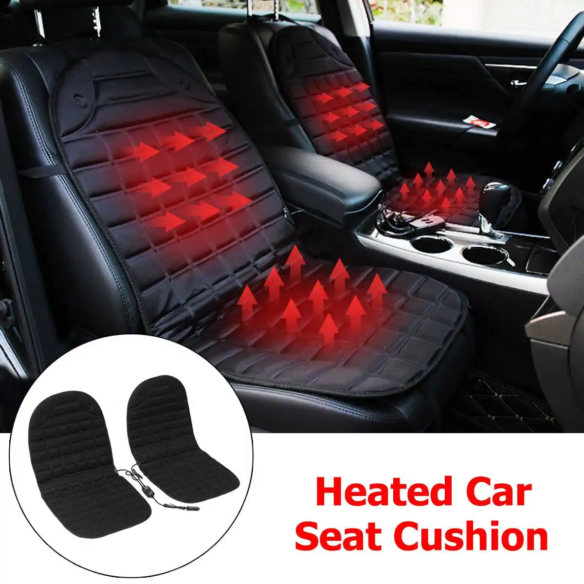 

12V Heated Seat Cover Universal Auto Seat Heating Cushion Heater Warm Pad Car Seat Cover Heater Winter seat heating