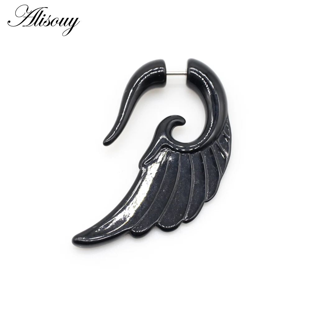 Alisouy 2pcs Acrylic Fake Cheater Twist Spiral Ear Taper Gauges Expander Earring Plug Body piercing jewelry