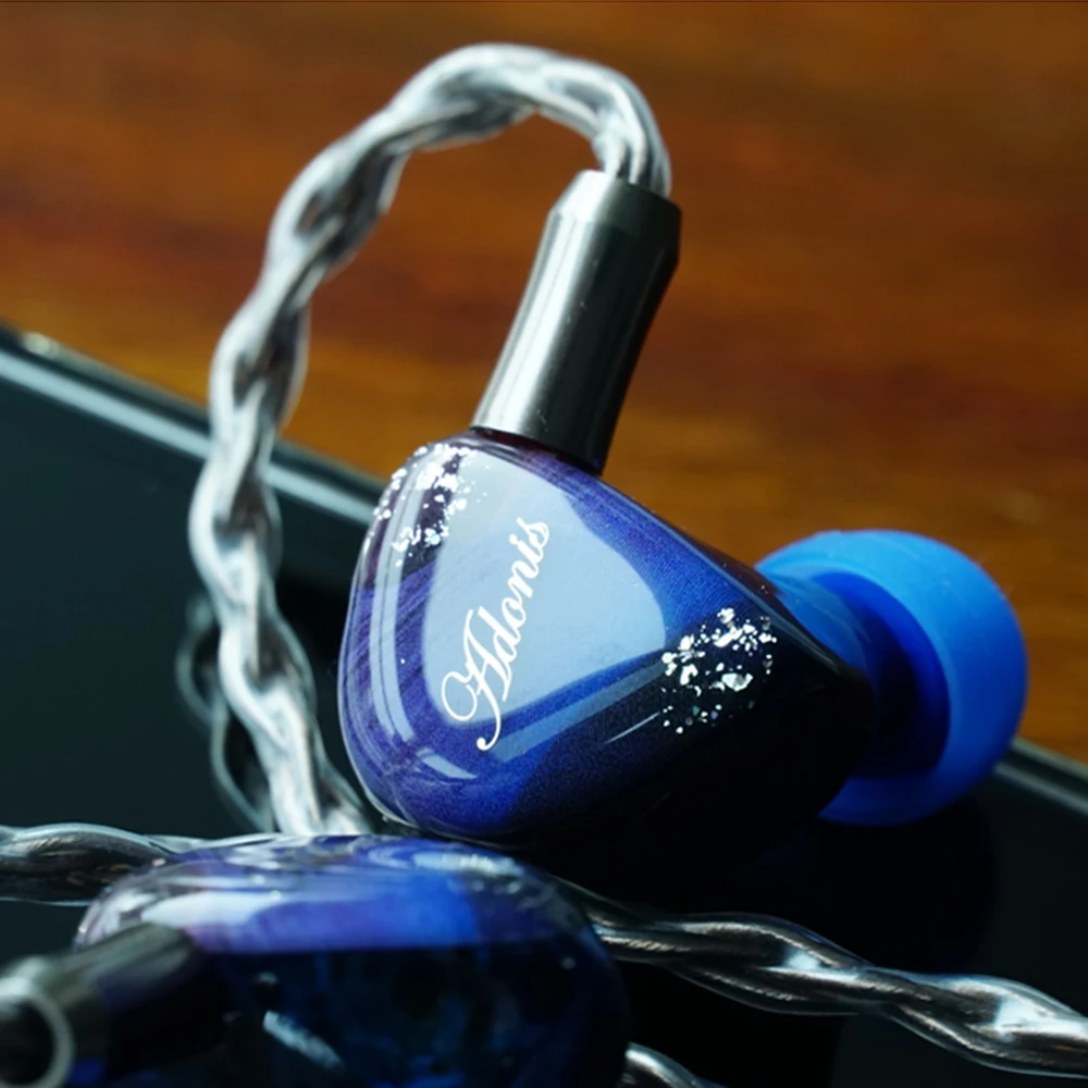 QOA-carcasa de madera de resina CNC para Monitor de oreja, Unidad de controlador híbrido DD + 2BA, auricular HIFI con Cable de separación de 2 pines, IEM de escenario de DJ, 10mm