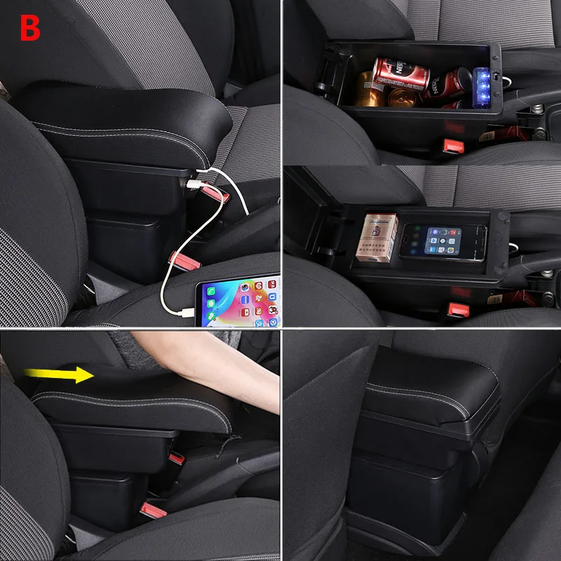 For Chevrolet NIVA Armrest Retrofit parts Car Armrest box Storage box car Interior accessories Charging USB
