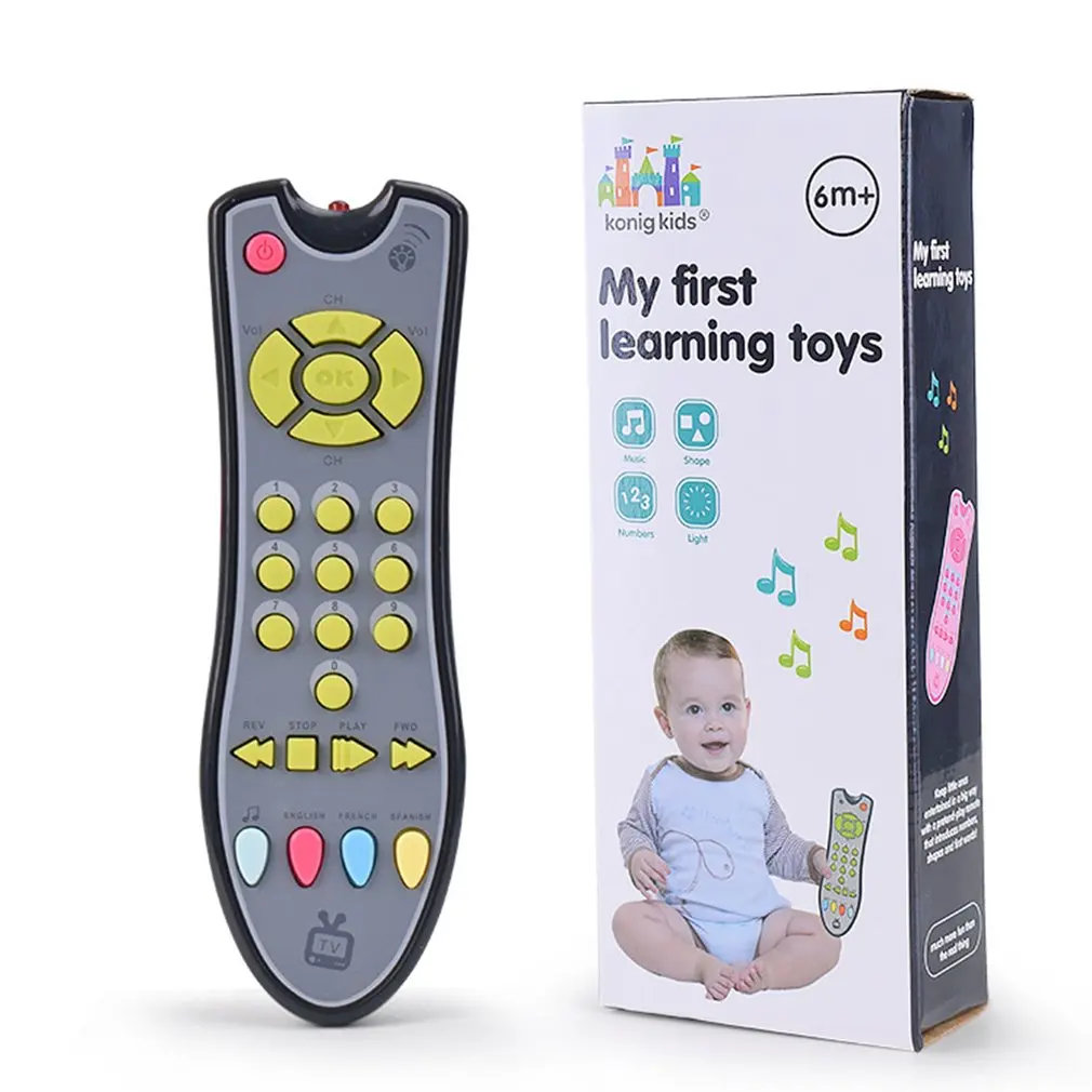 Juguete de Tv con Control remoto para niños, luces realistas, aprendizaje Musical, desarrollo infantil, regalos para bebés