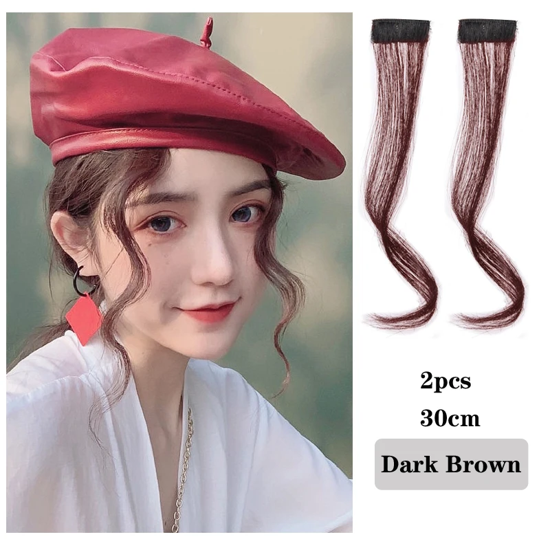 Synthetic Hair Bangs Clip In Front Side Bangs Fake Fringe Hair Extensions For Women Natural Hairpiece 2pcs/set