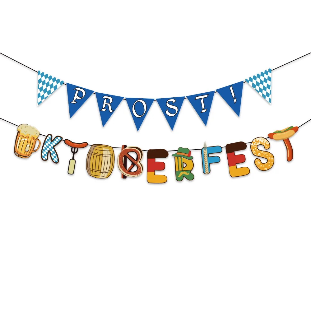 The Munich Oktoberfest Banner Garland cake tppers for German Beer Festival Decorations Bavarian Oktoberfest Party Supplies