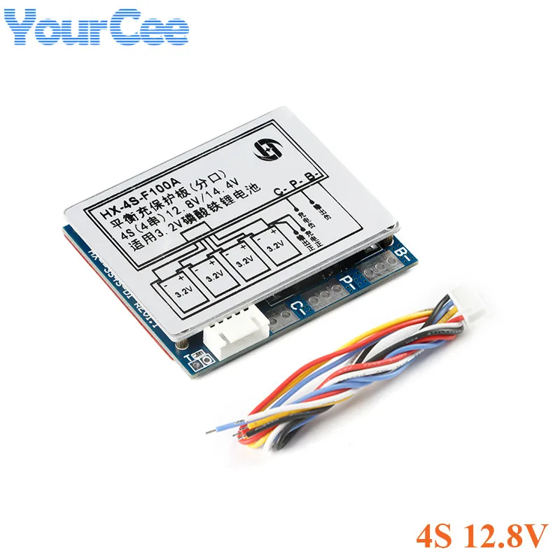 BMS 4S 100A 14.8V/16.8V Li-ion Lithium 18650 Battery BMS PCM Protection Circuit Board Module with Balance Equalizer